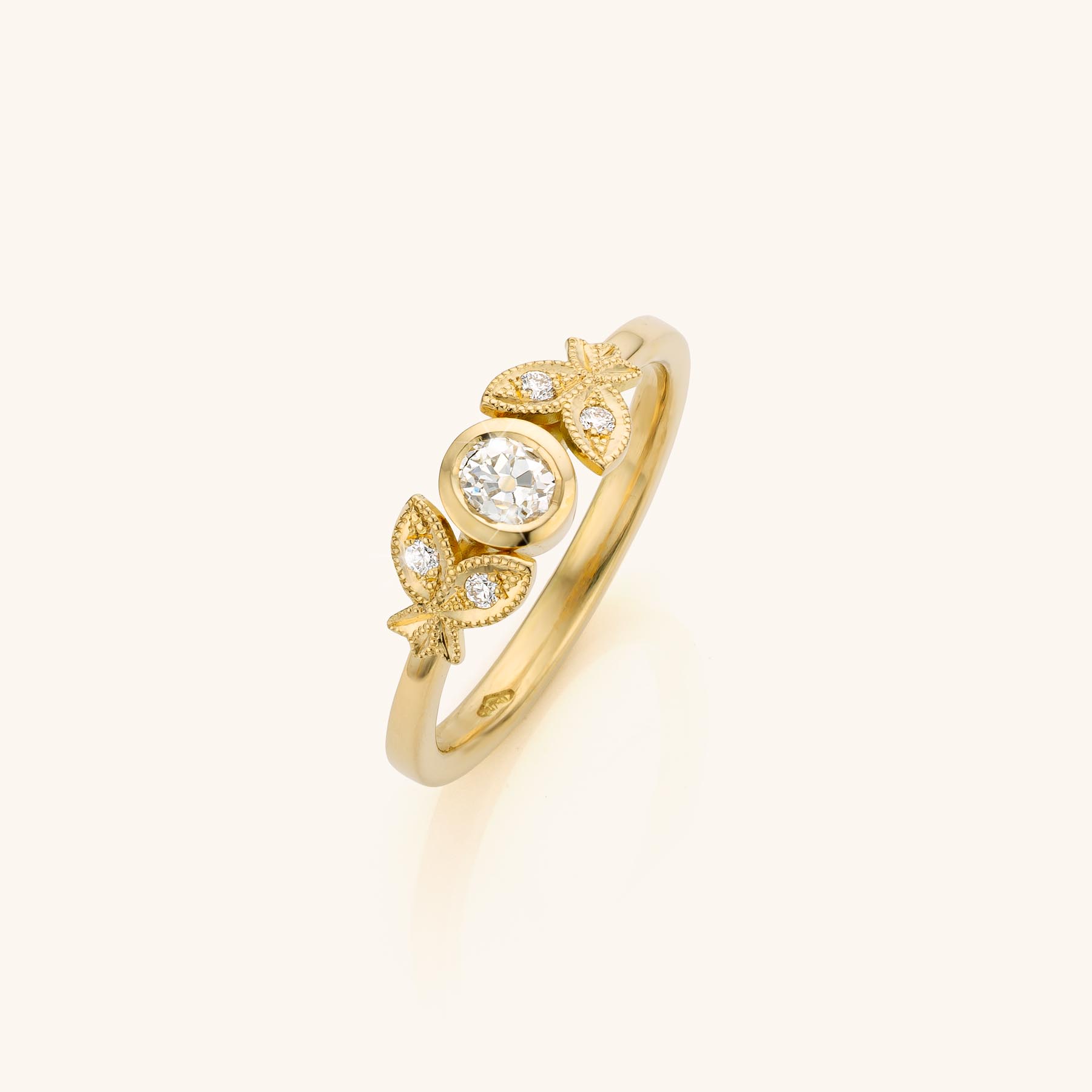 solitair olivia old mine diamant geel